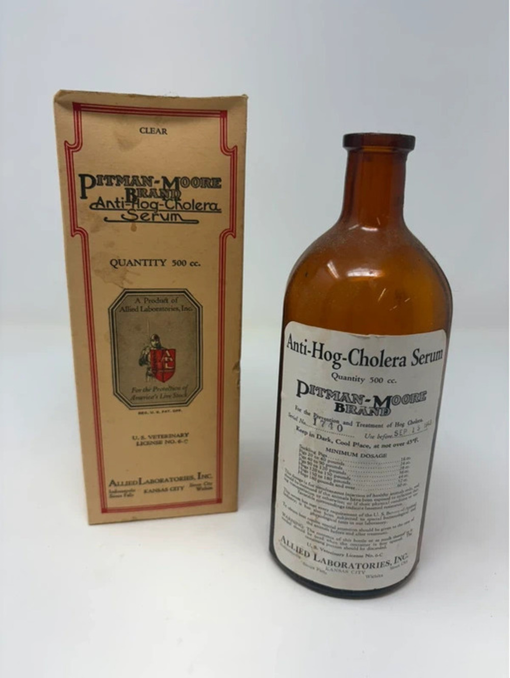 Pitman Moore vintage anti hog bottle
